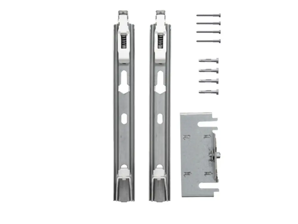 Kermi Wandkonsolenset lang AK3 für FHK Typ 12-33 BH 500 verzinkt, ZB05520003. Zwei Metallschienen, Schrauben, Dübel, Montageplatte.